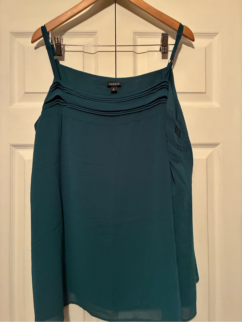 Torrid Teal Pleated Yoke Camisole